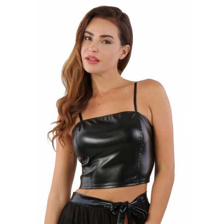 Votre Loveshop à Bierne (53) Top Simili Cuir Zip